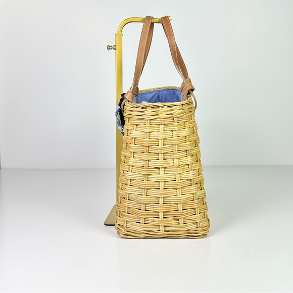 Kate Spade New York Straw Bag with Leather Top Handles NEW - Picture 8 of 10